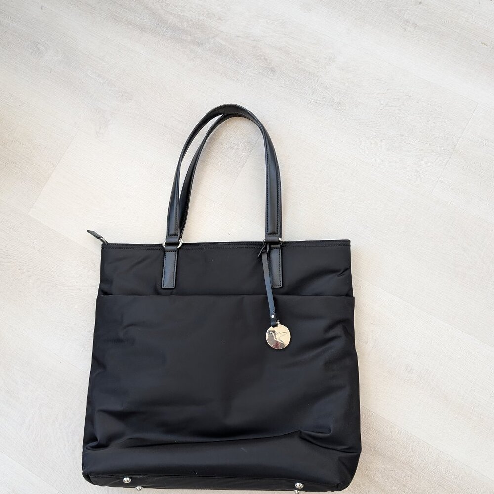 Lo & Sons - black TT Tote - silver hardware, lavender interior